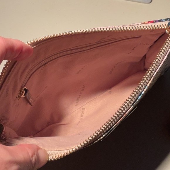 Brahmin Pink and Blue Snake Print Wristlet Bag. EUC - Picture 4 of 7